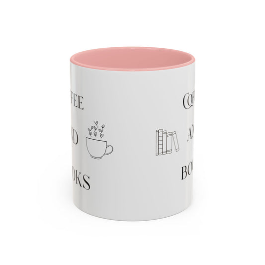 Cute Cozy Coffee & Books Accent Mug — 11/15oz