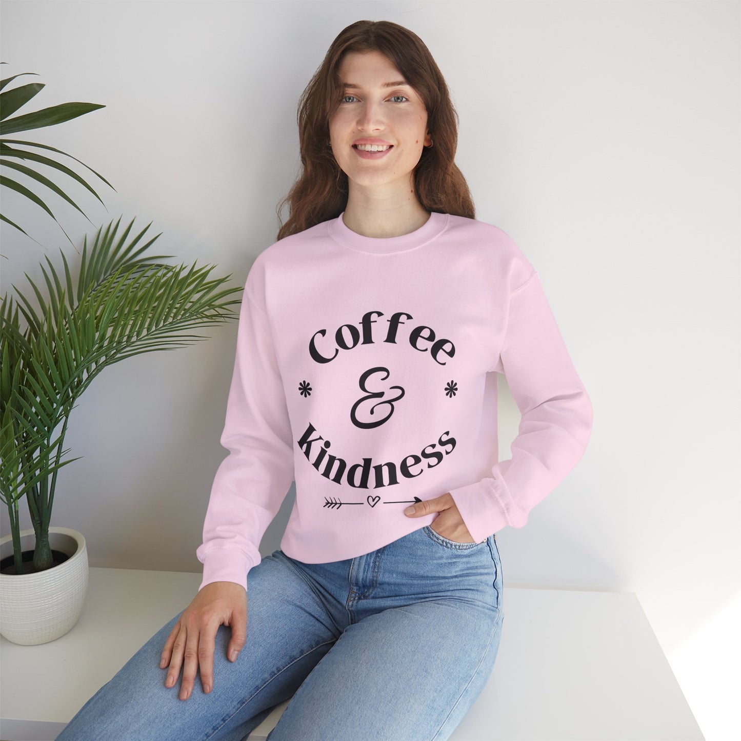 Coffee & Kindness Sweatshirt — Cozy Crewneck for Coffee Lovers