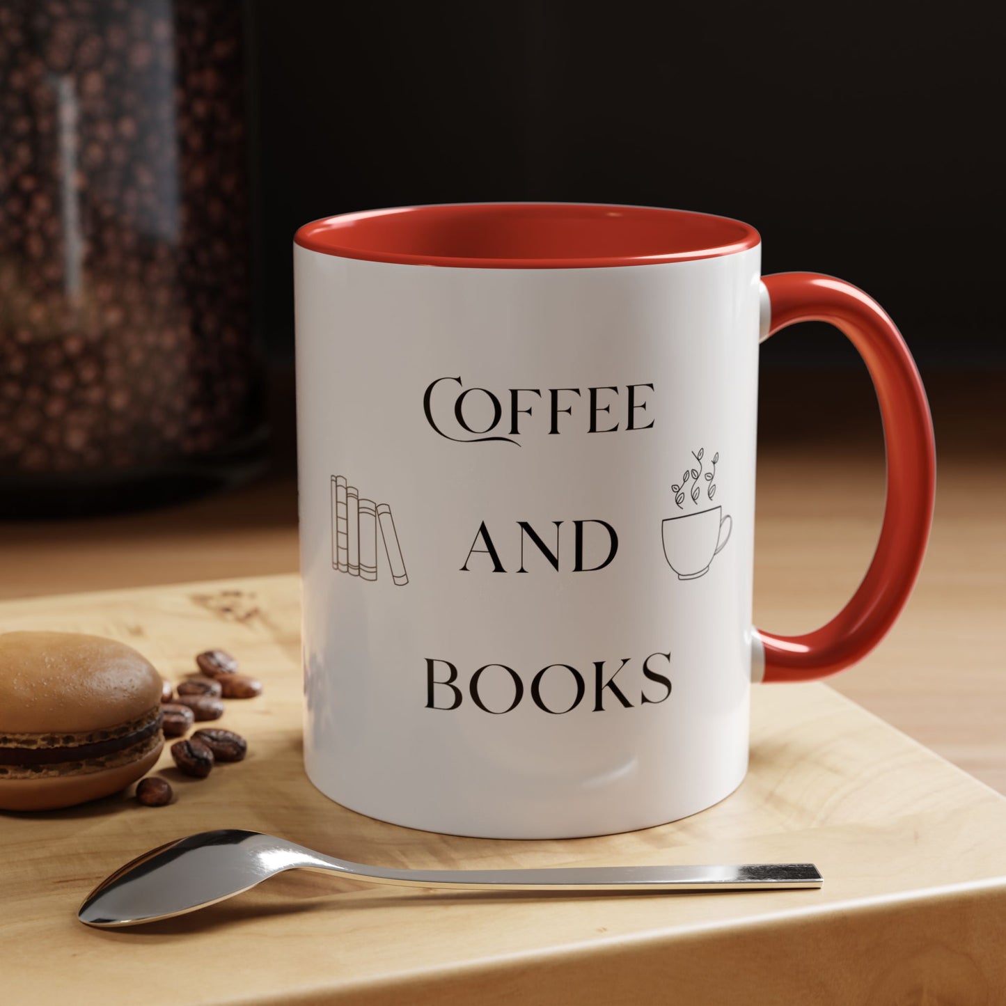 Cute Cozy Coffee & Books Accent Mug — 11/15oz