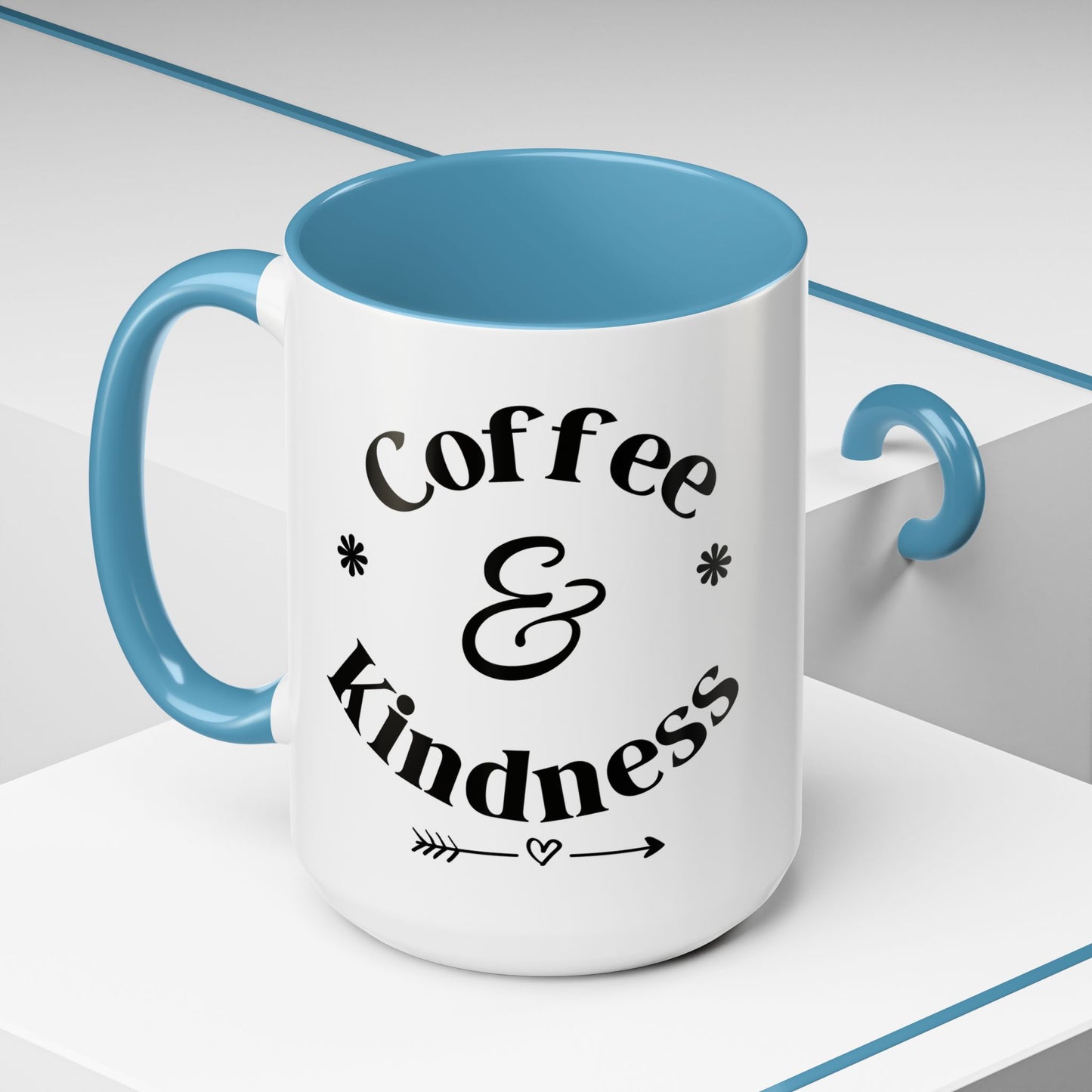 Pink Accent Coffee Mug — Funny Coffee Happiness Quote