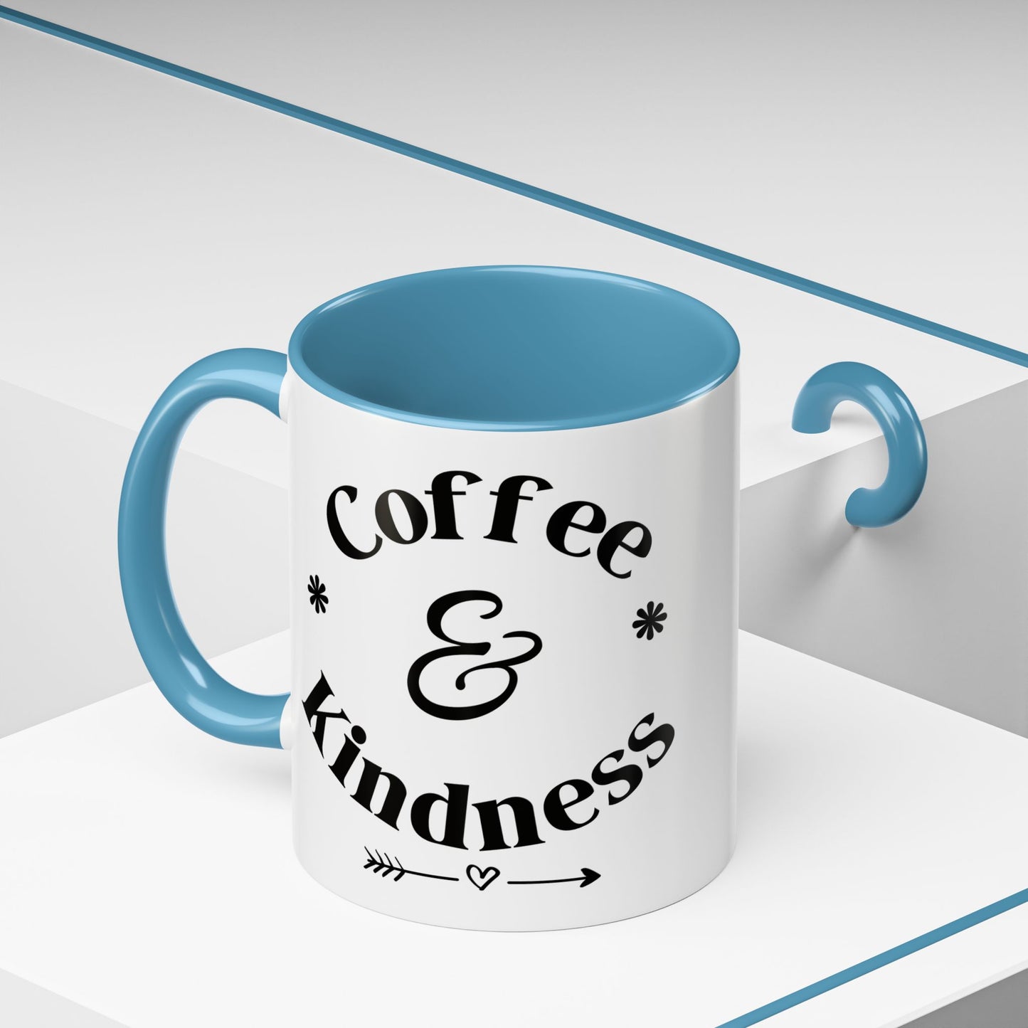 Pink Accent Coffee Mug — Funny Coffee Happiness Quote