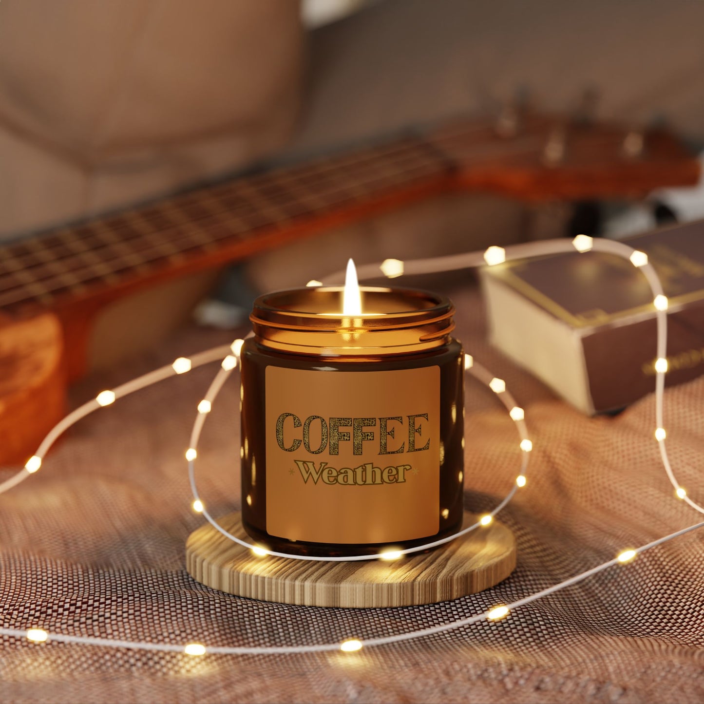 Coffee Weather Soy Candle — Amber Jar Scented Candle (Multiple Sizes)