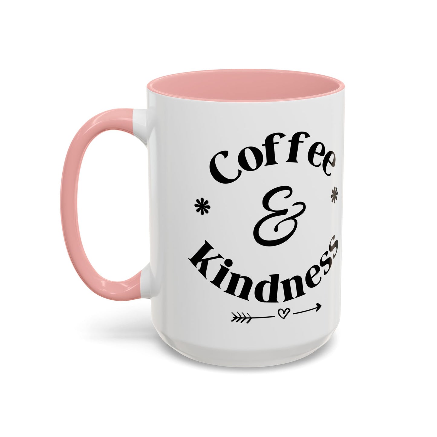 Pink Accent Coffee Mug — Funny Coffee Happiness Quote