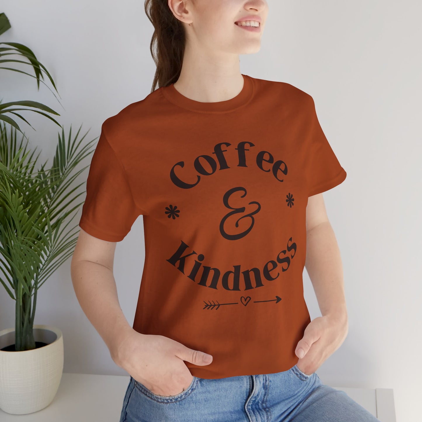 Coffee & Kindness T‑Shirt — Positive Quote Tee for Coffee Lovers