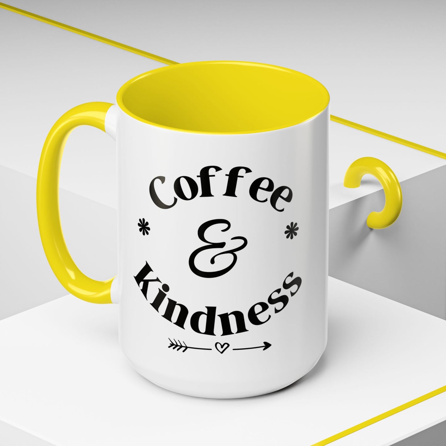 Pink Accent Coffee Mug — Funny Coffee Happiness Quote