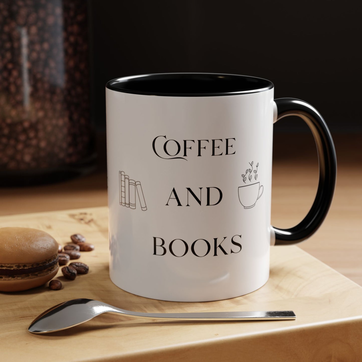 Cute Cozy Coffee & Books Accent Mug — 11/15oz