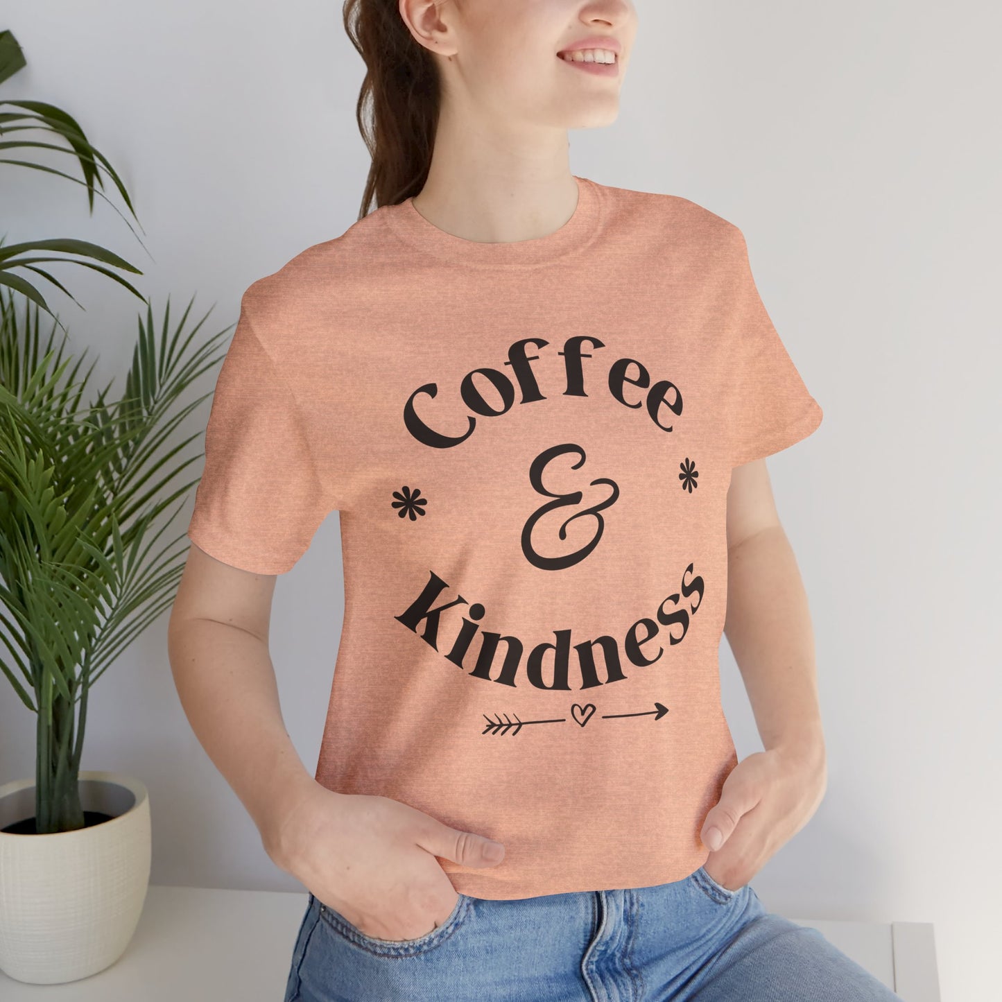 Coffee & Kindness T‑Shirt — Positive Quote Tee for Coffee Lovers