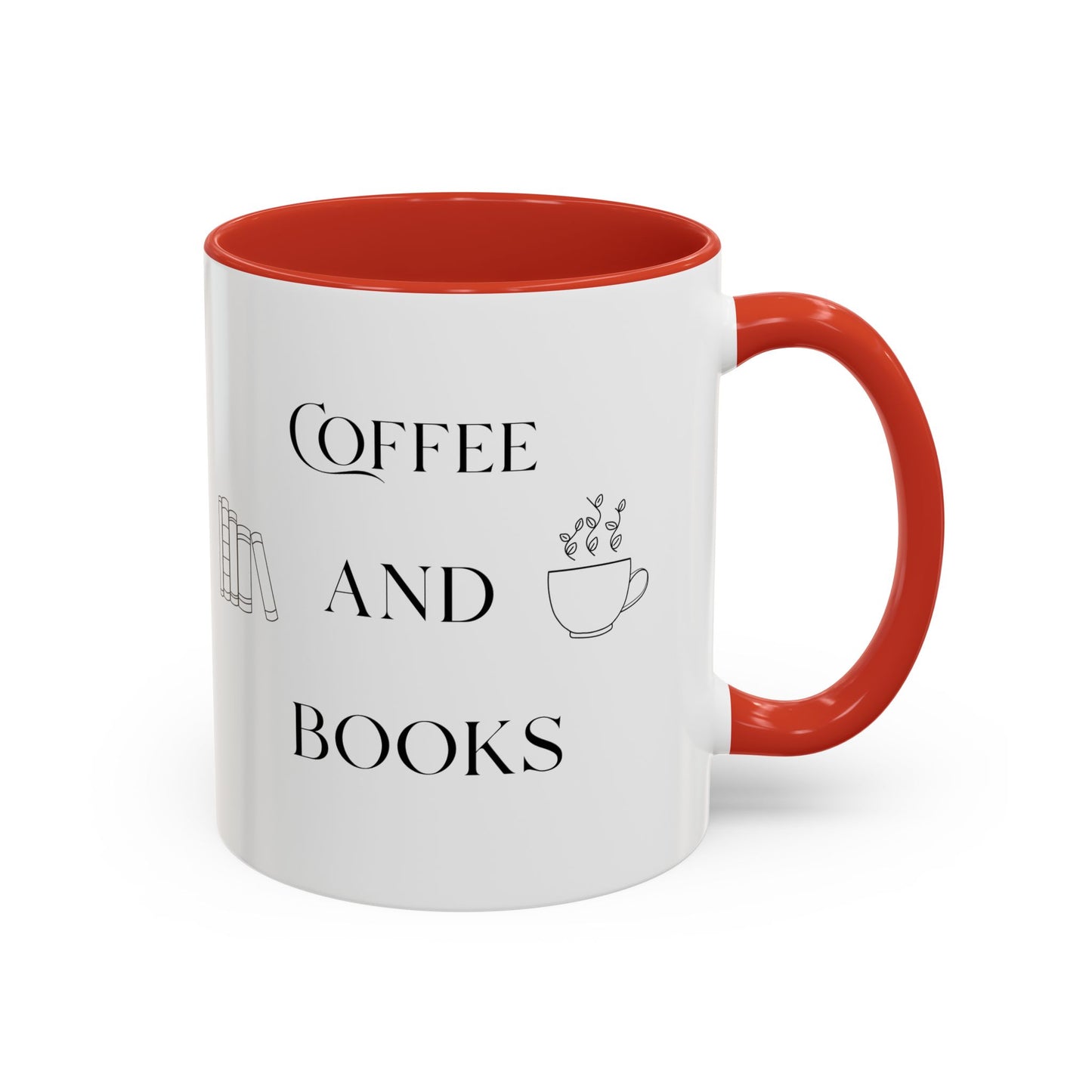Cute Cozy Coffee & Books Accent Mug — 11/15oz