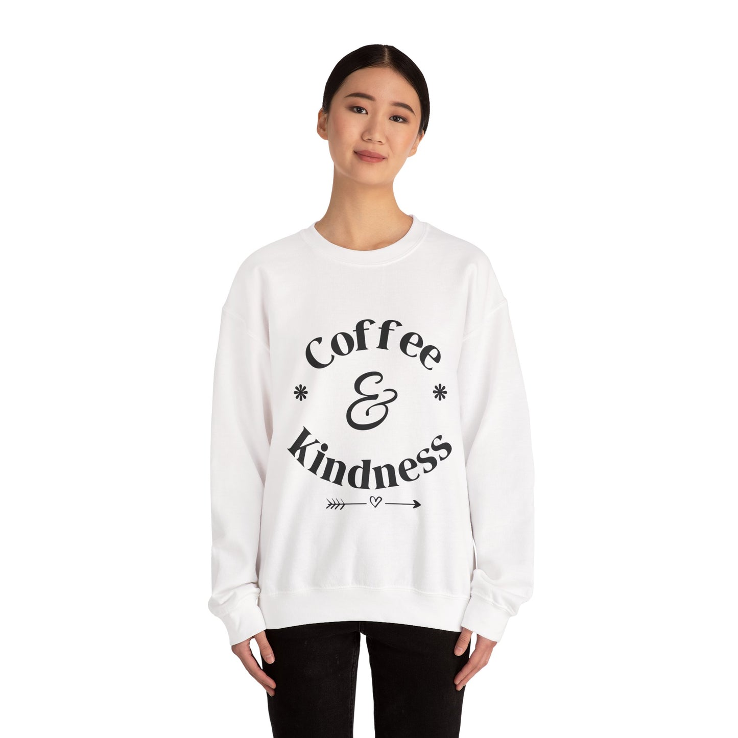 Coffee & Kindness Sweatshirt — Cozy Crewneck for Coffee Lovers