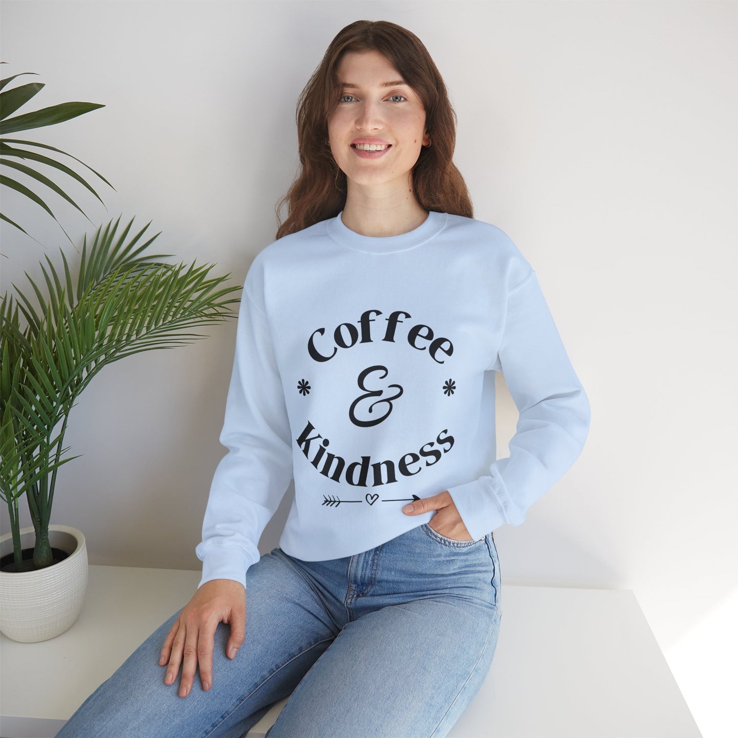 Coffee & Kindness Sweatshirt — Cozy Crewneck for Coffee Lovers