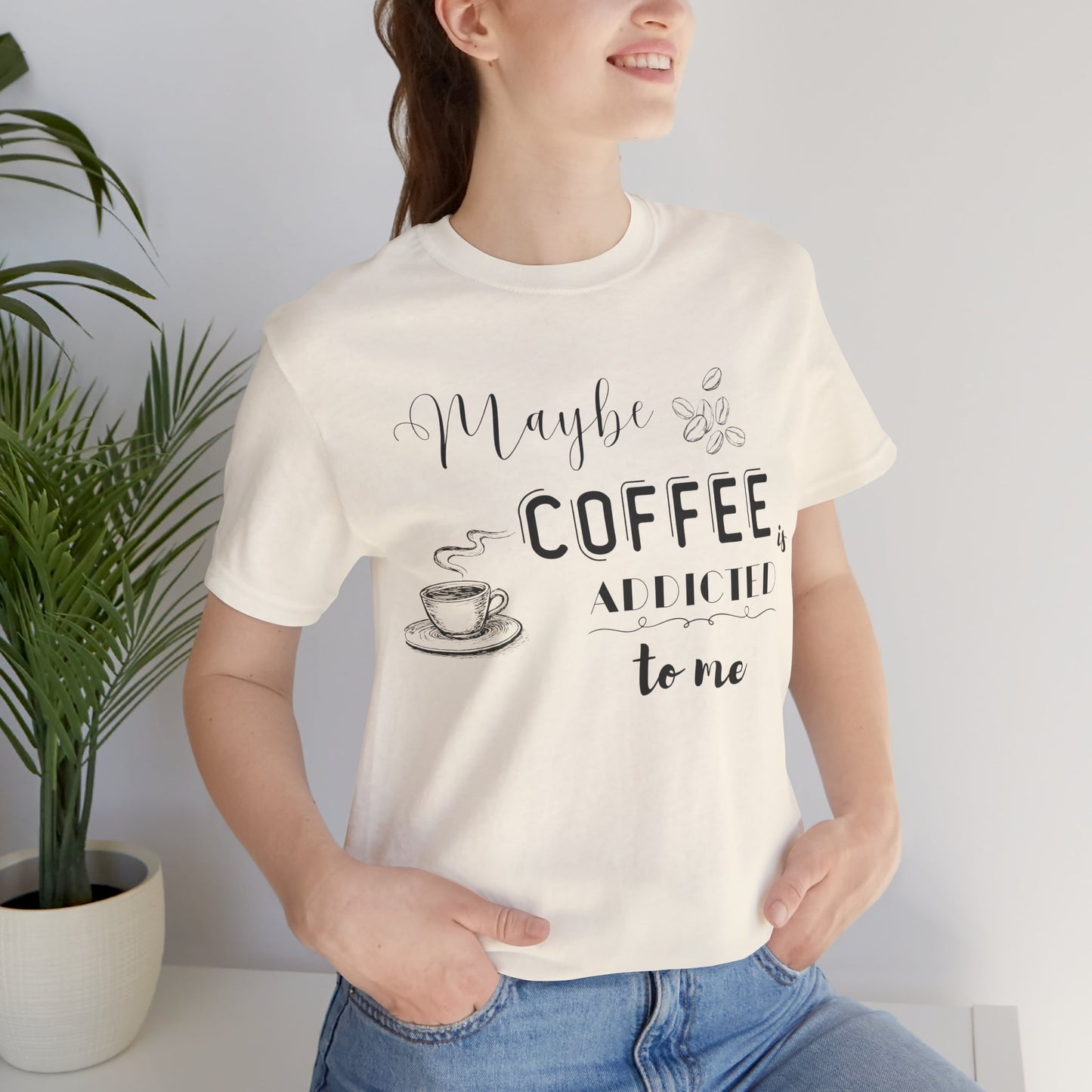 Funny Coffee Addiction T-Shirt — Monochrome Coffee Lover Tee