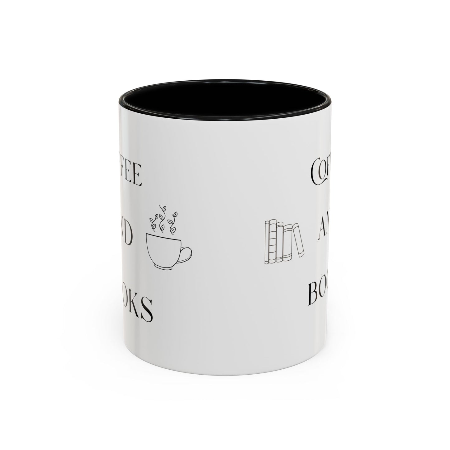 Cute Cozy Coffee & Books Accent Mug — 11/15oz