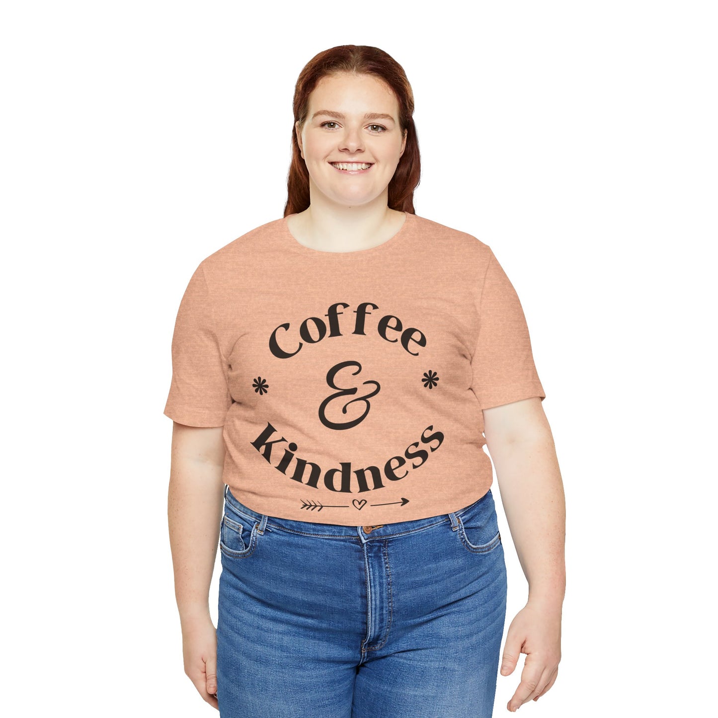 Coffee & Kindness T‑Shirt — Positive Quote Tee for Coffee Lovers