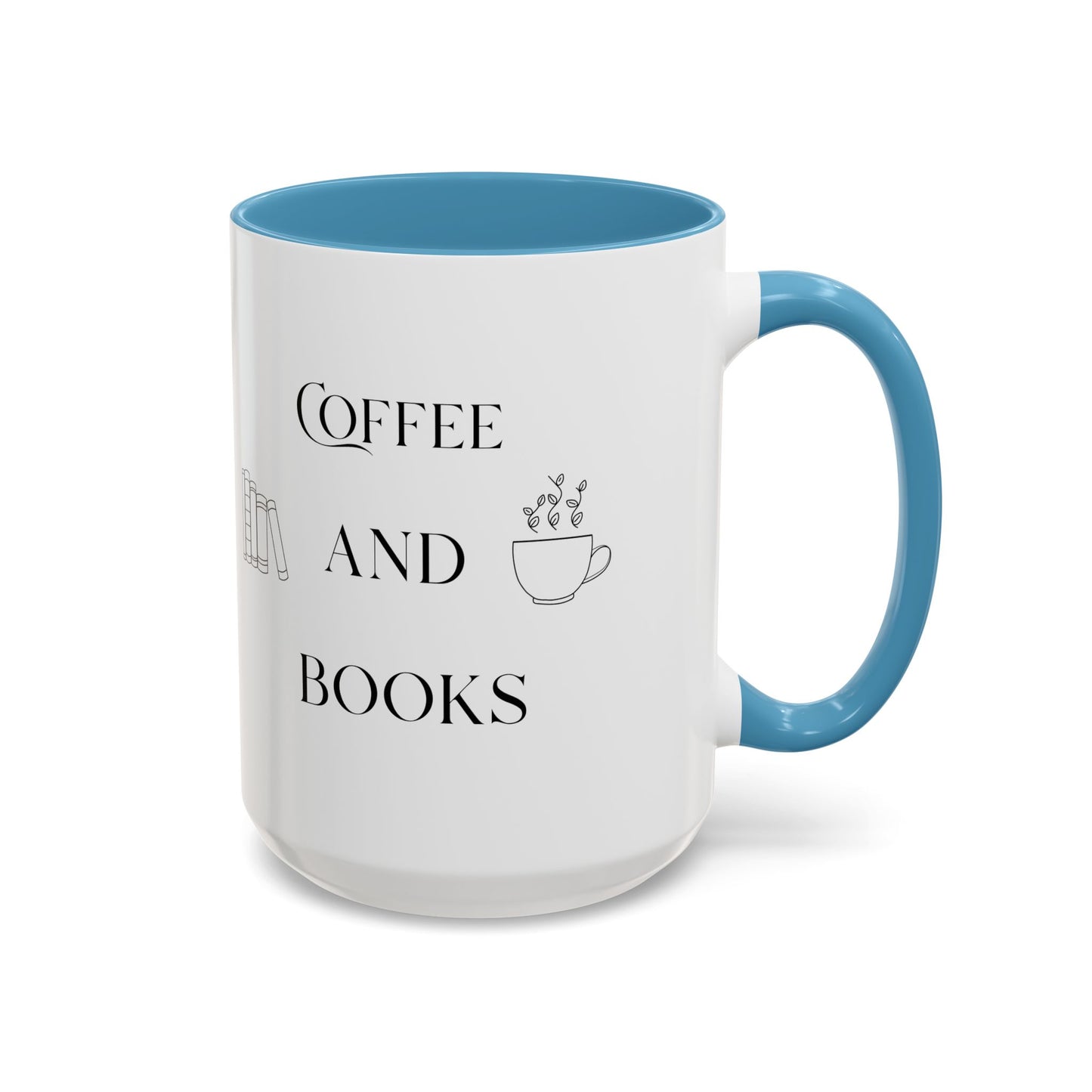 Cute Cozy Coffee & Books Accent Mug — 11/15oz
