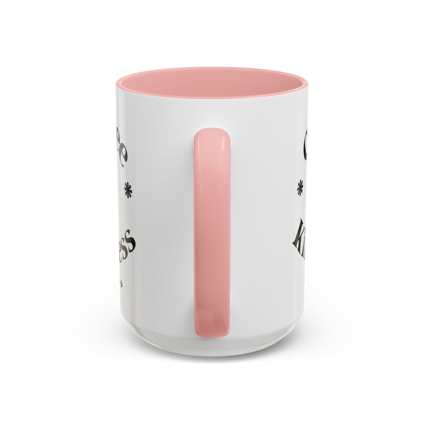 Pink Accent Coffee Mug — Funny Coffee Happiness Quote