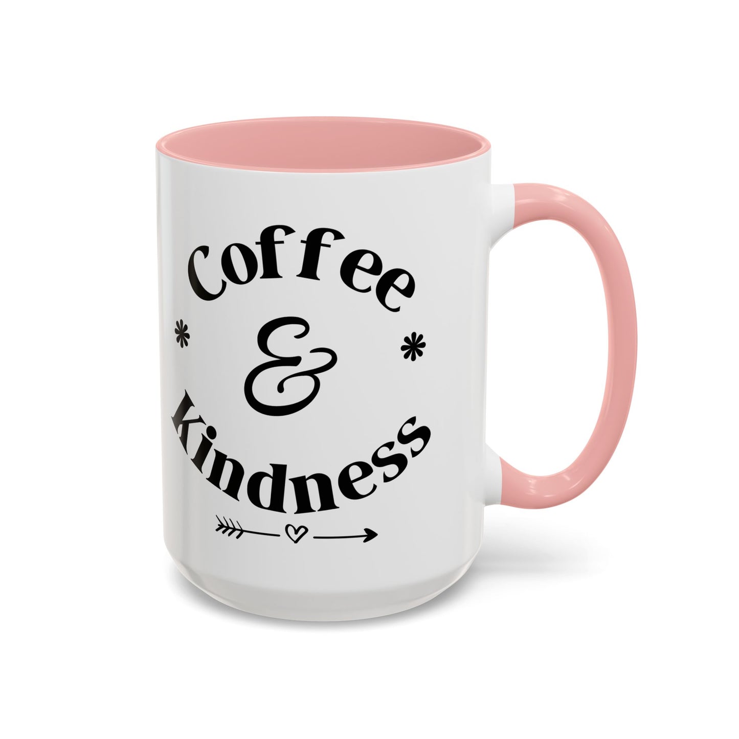 Pink Accent Coffee Mug — Funny Coffee Happiness Quote