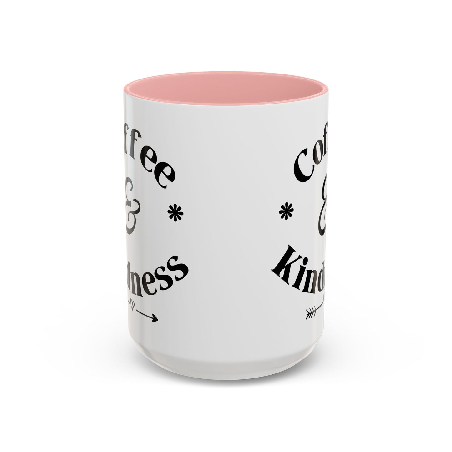 Pink Accent Coffee Mug — Funny Coffee Happiness Quote