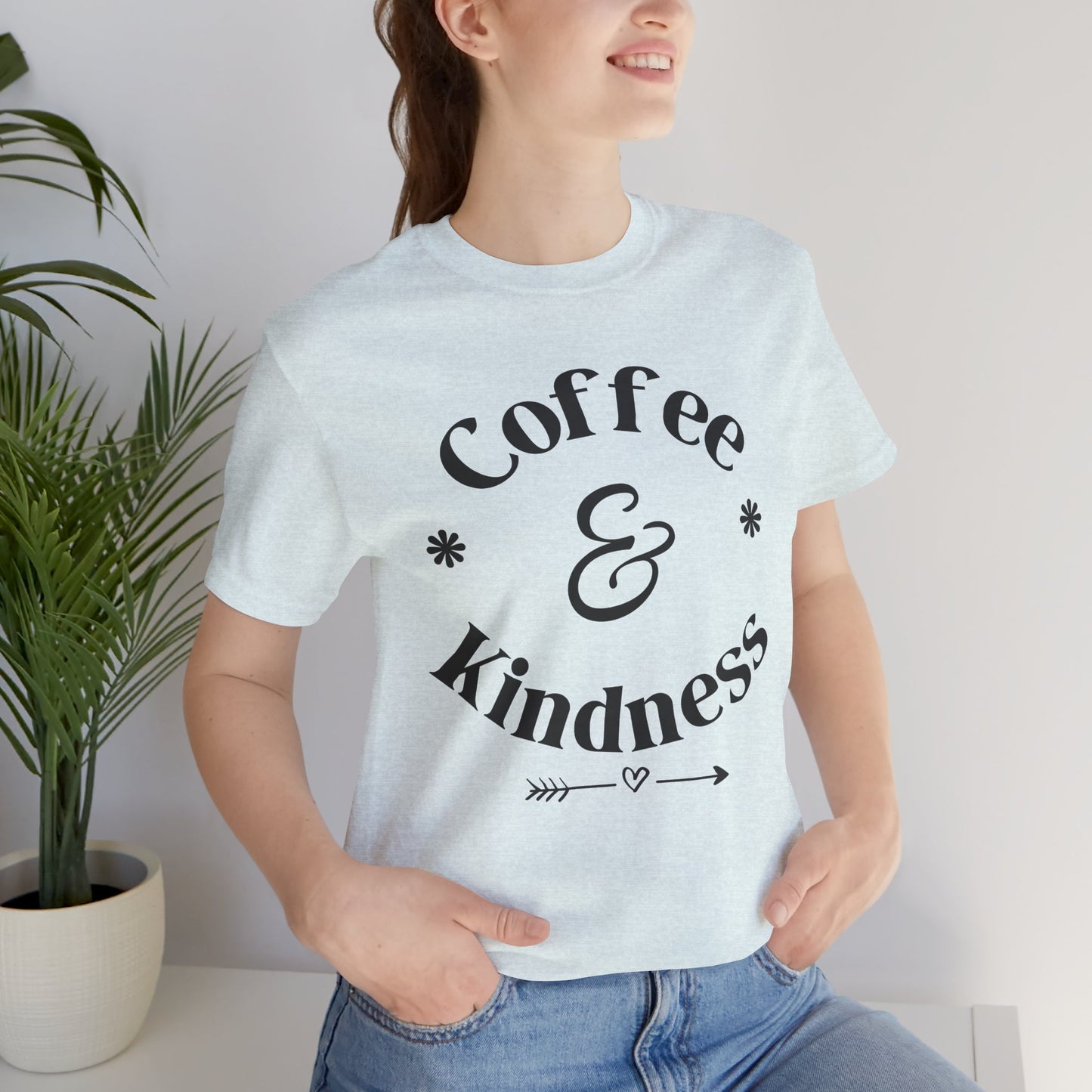 Coffee & Kindness T‑Shirt — Positive Quote Tee for Coffee Lovers