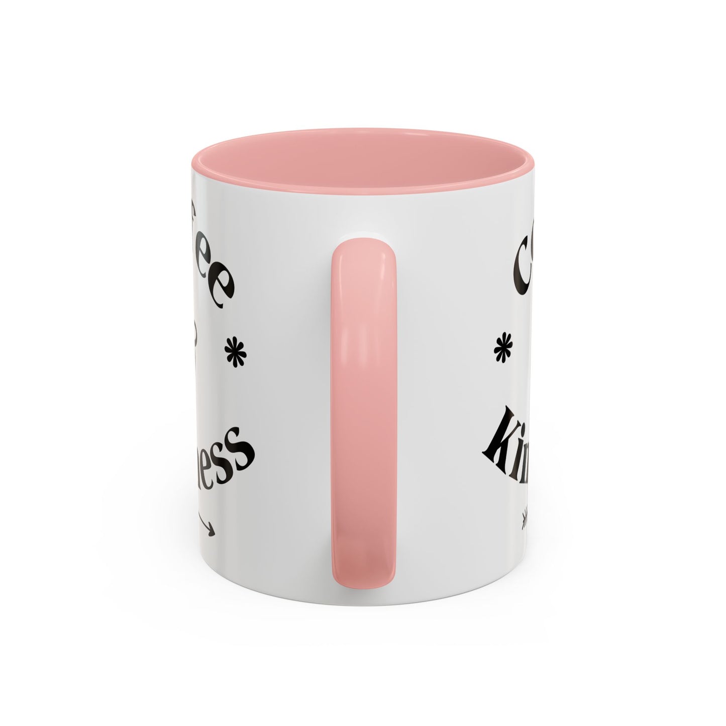 Pink Accent Coffee Mug — Funny Coffee Happiness Quote