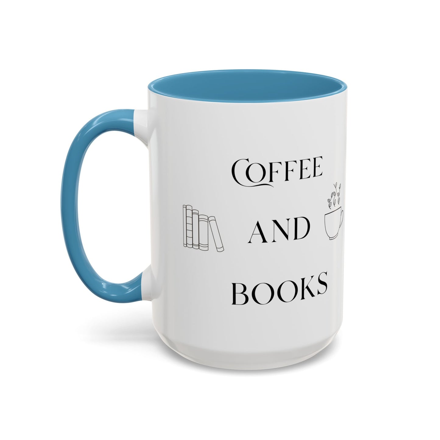 Cute Cozy Coffee & Books Accent Mug — 11/15oz