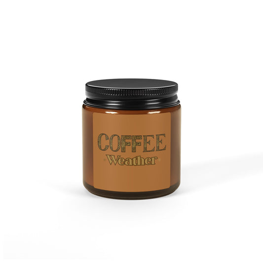Coffee Weather Soy Candle — Amber Jar Scented Candle (Multiple Sizes)