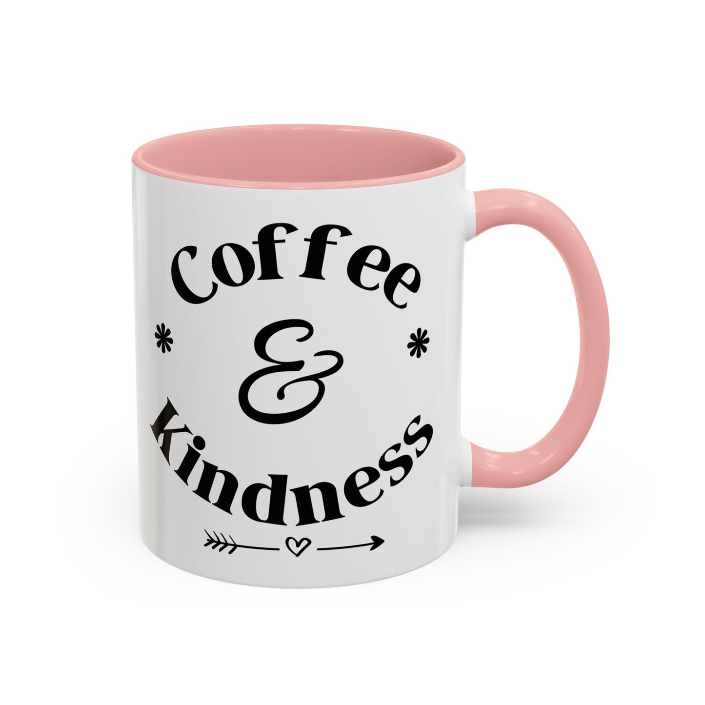 Pink Accent Coffee Mug — Funny Coffee Happiness Quote