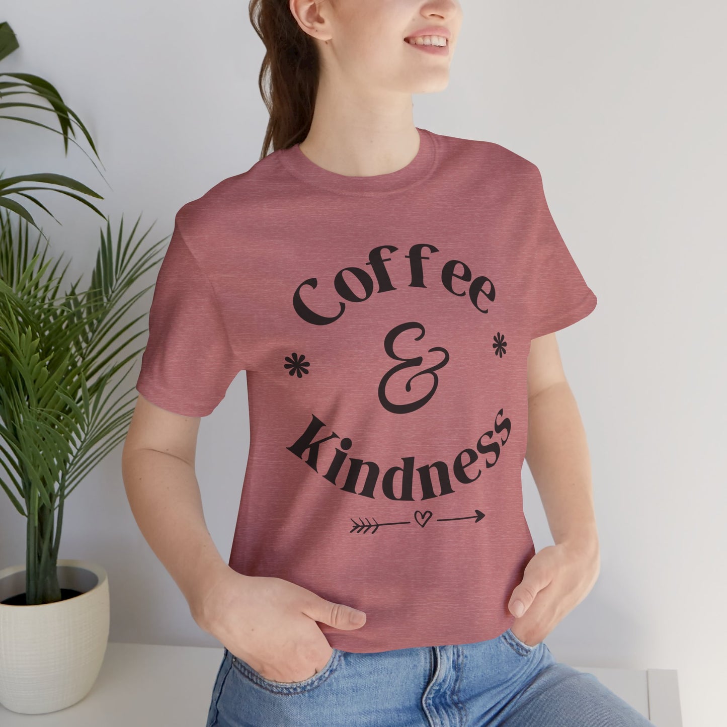 Coffee & Kindness T‑Shirt — Positive Quote Tee for Coffee Lovers