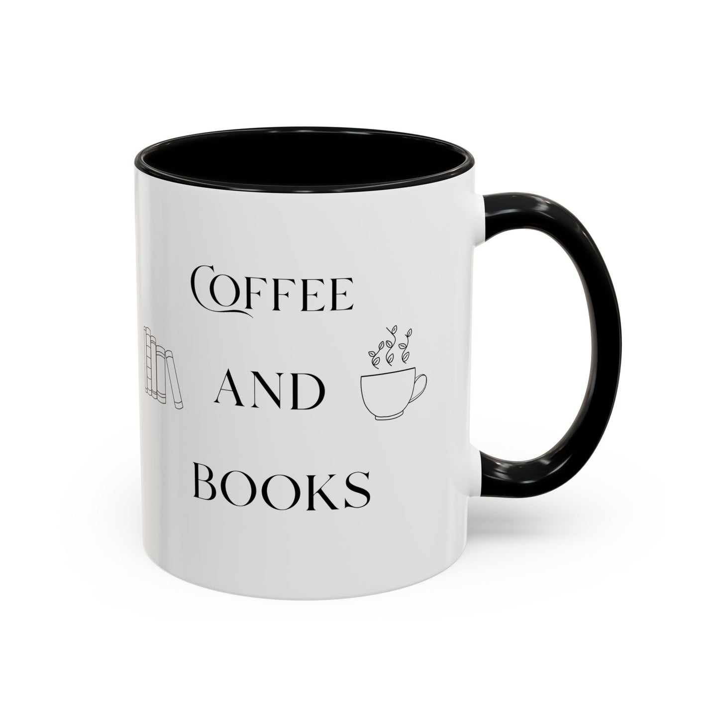 Cute Cozy Coffee & Books Accent Mug — 11/15oz