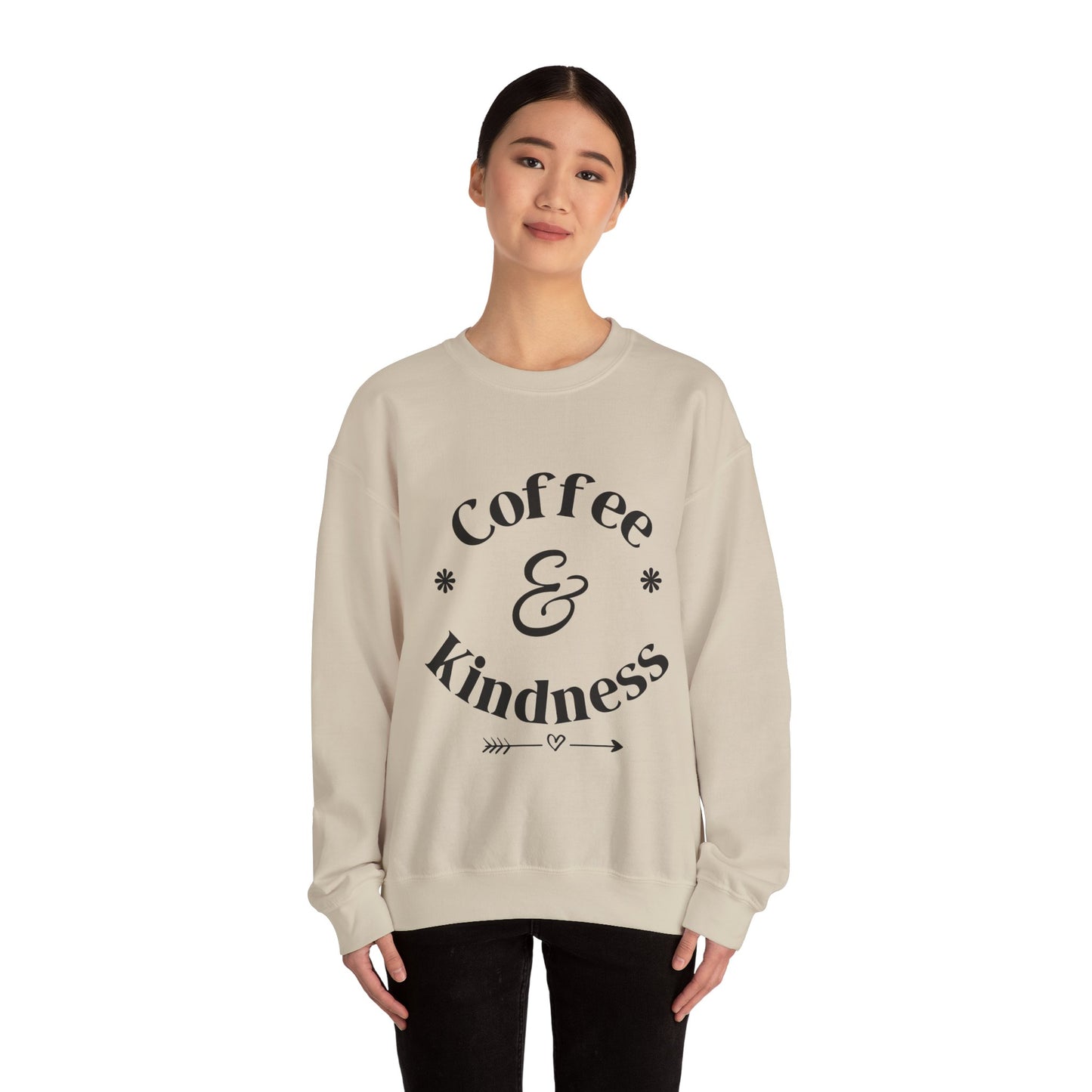 Coffee & Kindness Sweatshirt — Cozy Crewneck for Coffee Lovers