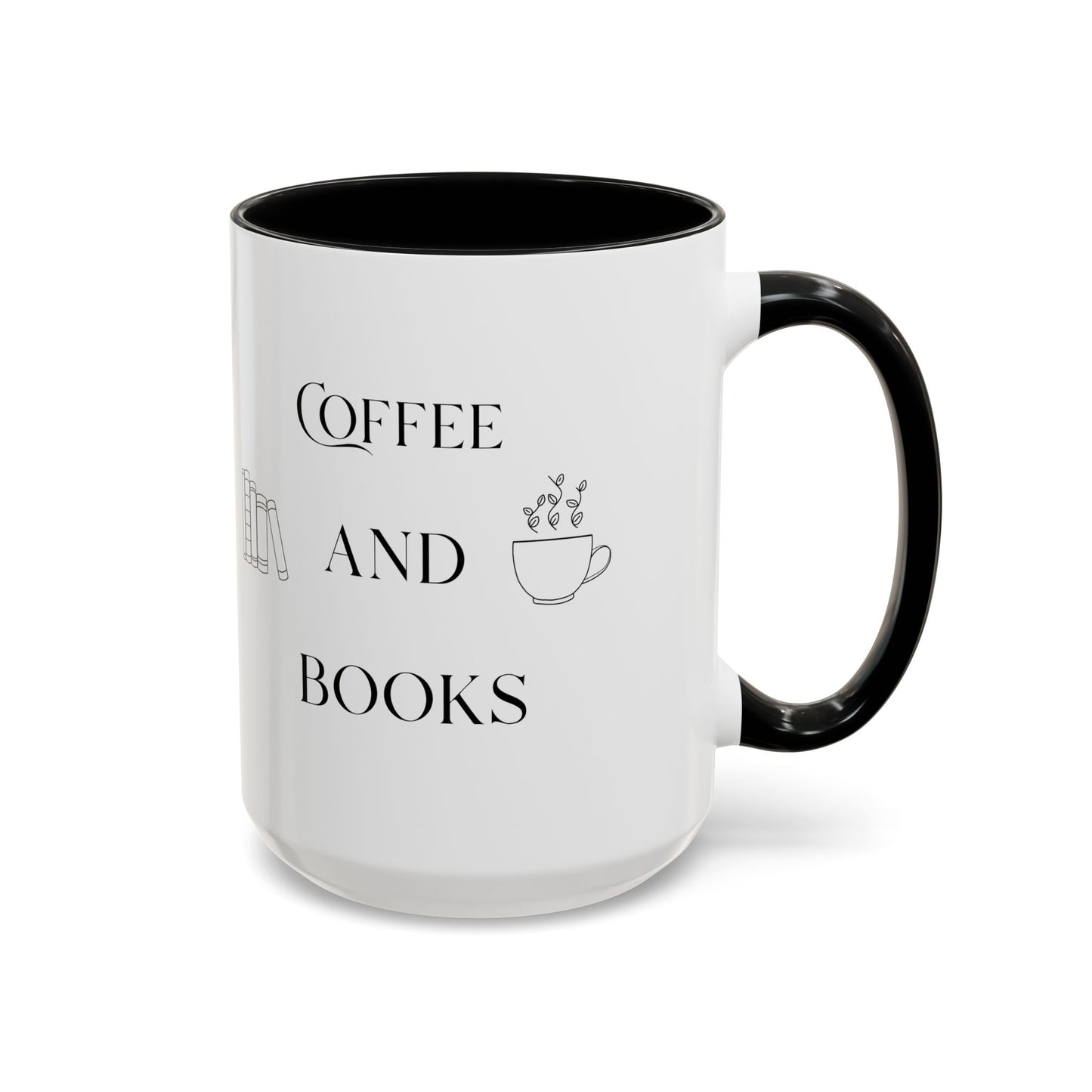 Cute Cozy Coffee & Books Accent Mug — 11/15oz