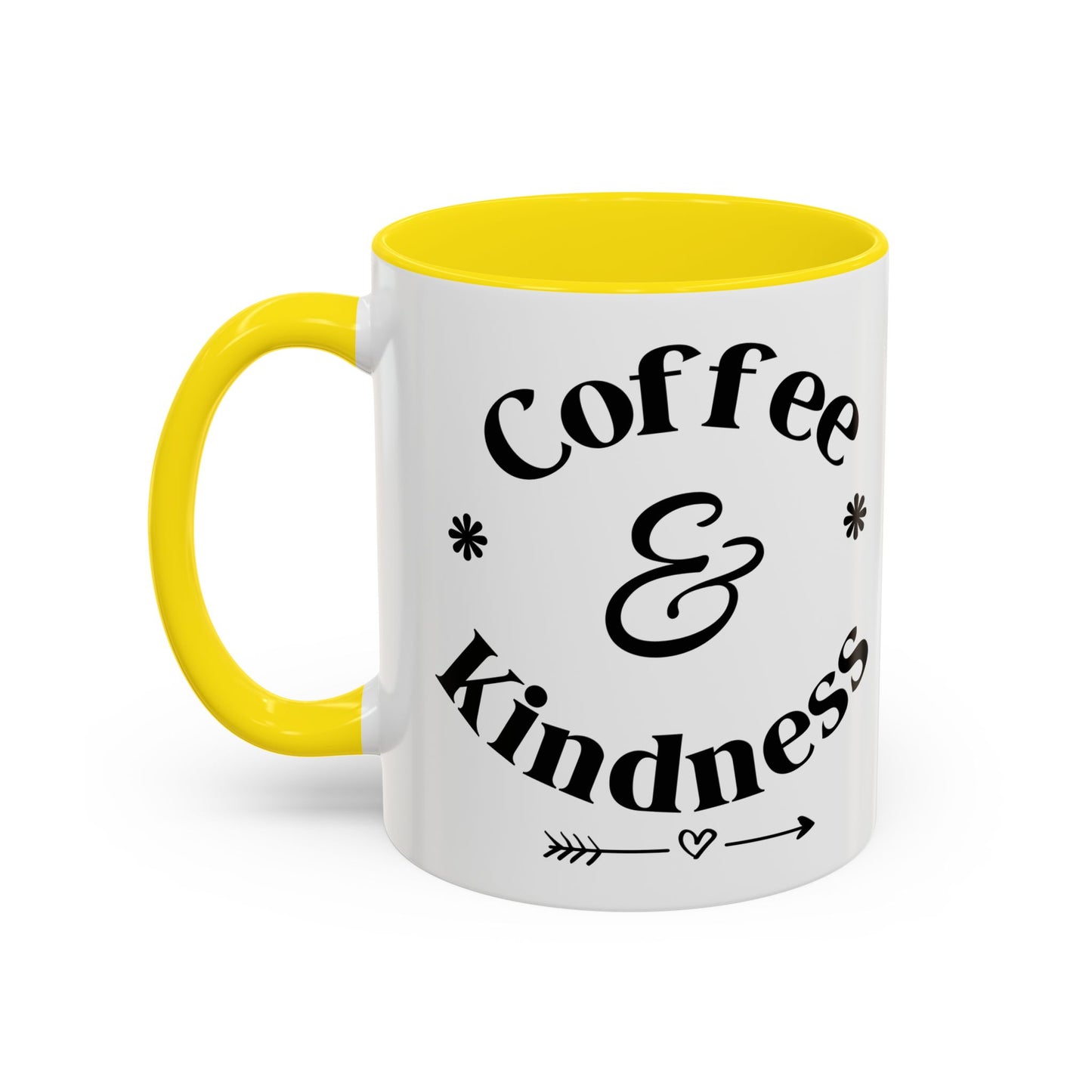 Pink Accent Coffee Mug — Funny Coffee Happiness Quote
