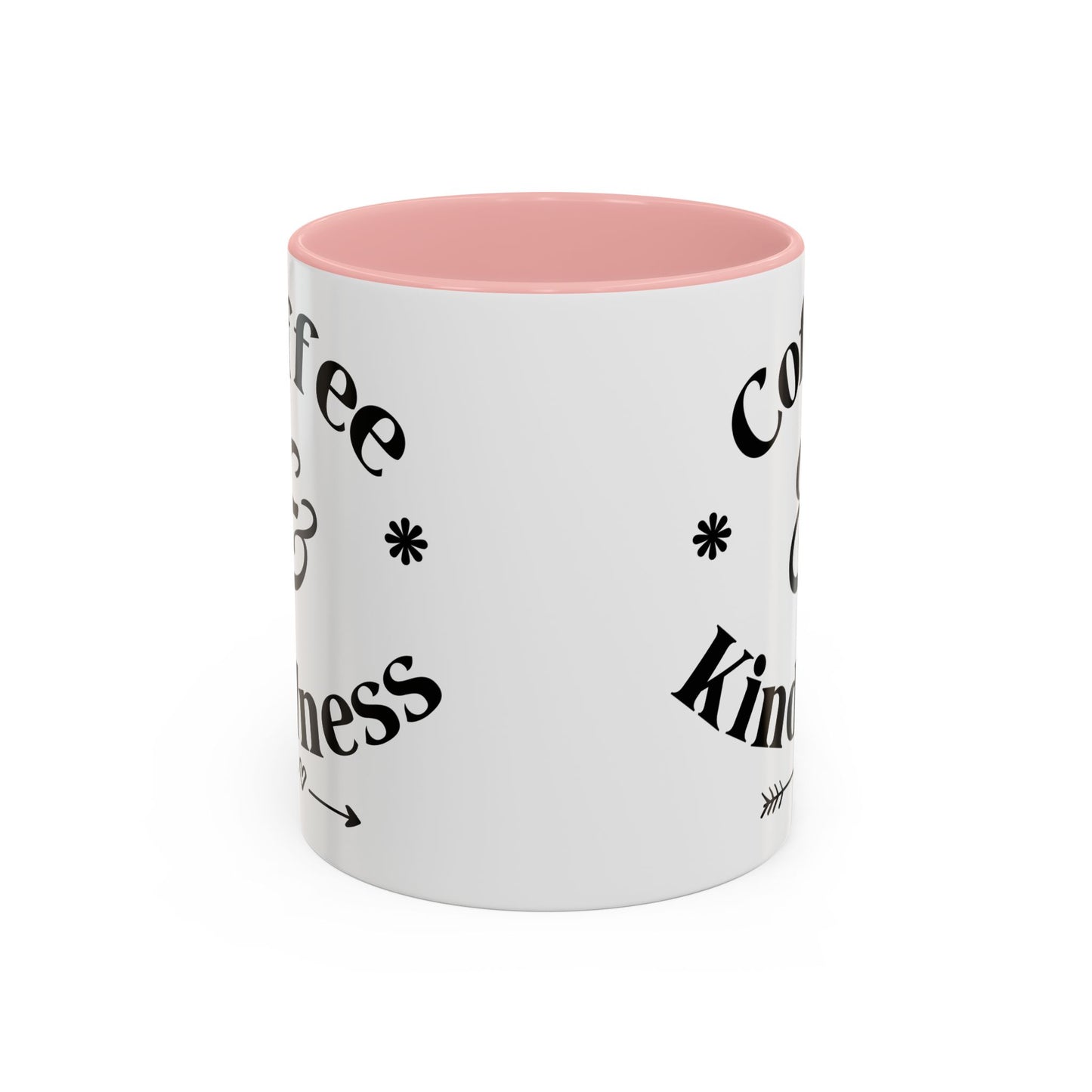 Pink Accent Coffee Mug — Funny Coffee Happiness Quote