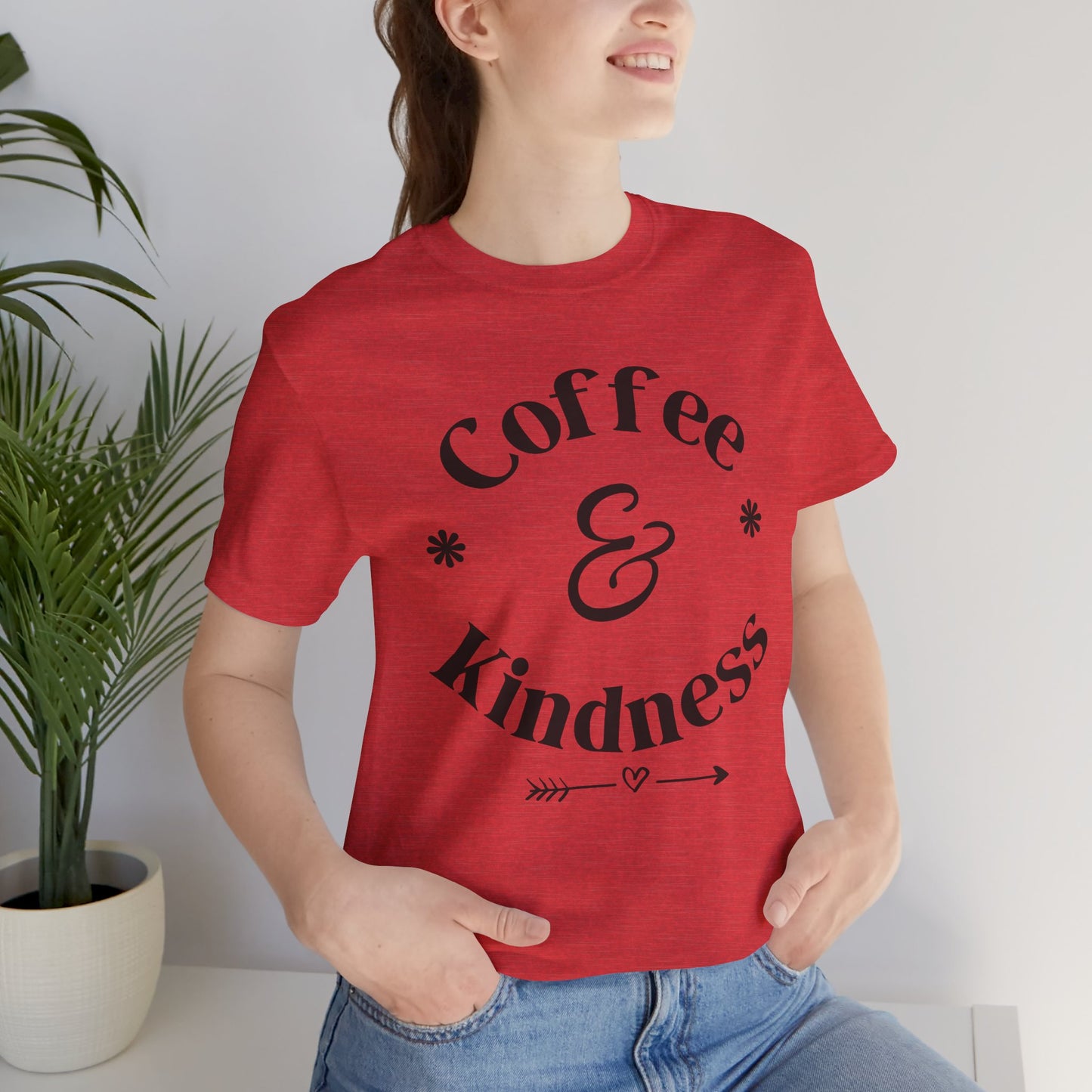 Coffee & Kindness T‑Shirt — Positive Quote Tee for Coffee Lovers