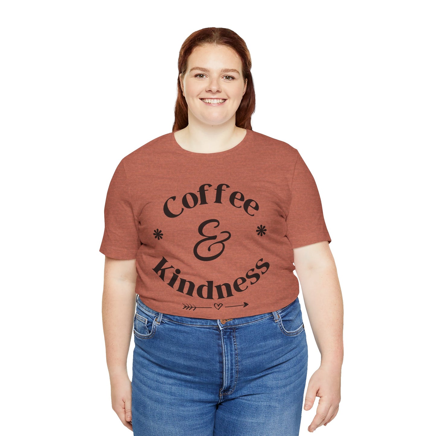 Coffee & Kindness T‑Shirt — Positive Quote Tee for Coffee Lovers