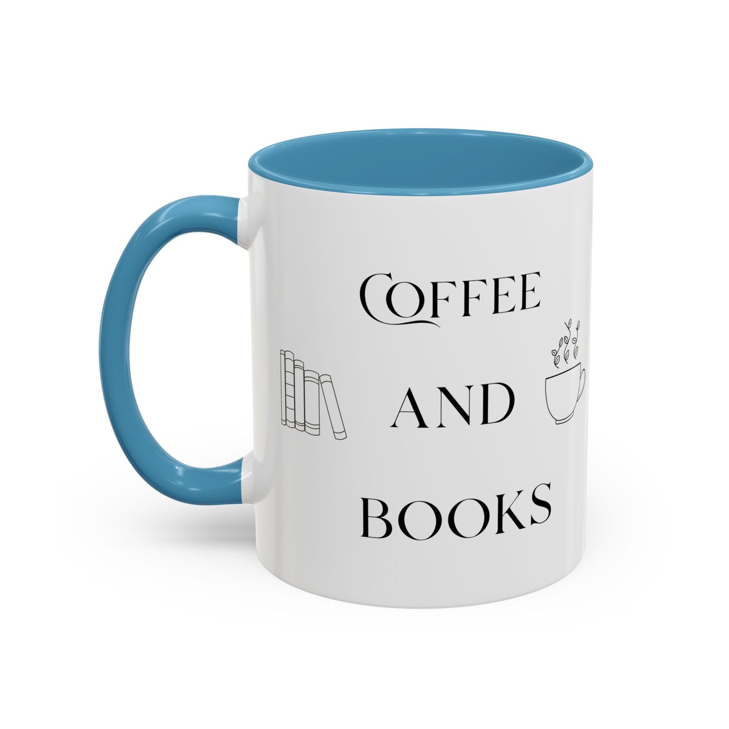 Cute Cozy Coffee & Books Accent Mug — 11/15oz