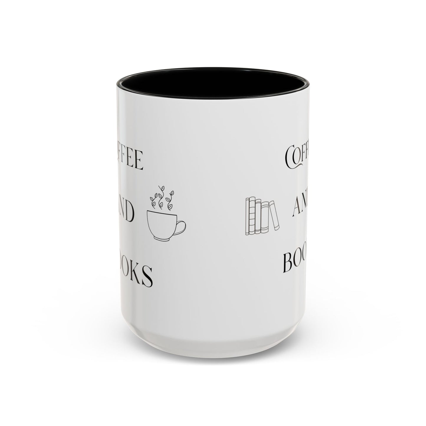 Cute Cozy Coffee & Books Accent Mug — 11/15oz