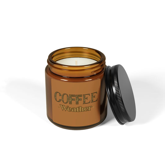 Coffee Weather Soy Candle — Amber Jar Scented Candle (Multiple Sizes)