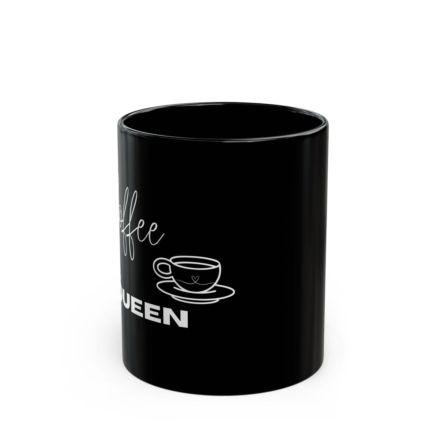 Coffee Queen Mug — Black Ceramic Coffee Cup (11oz or 15oz)