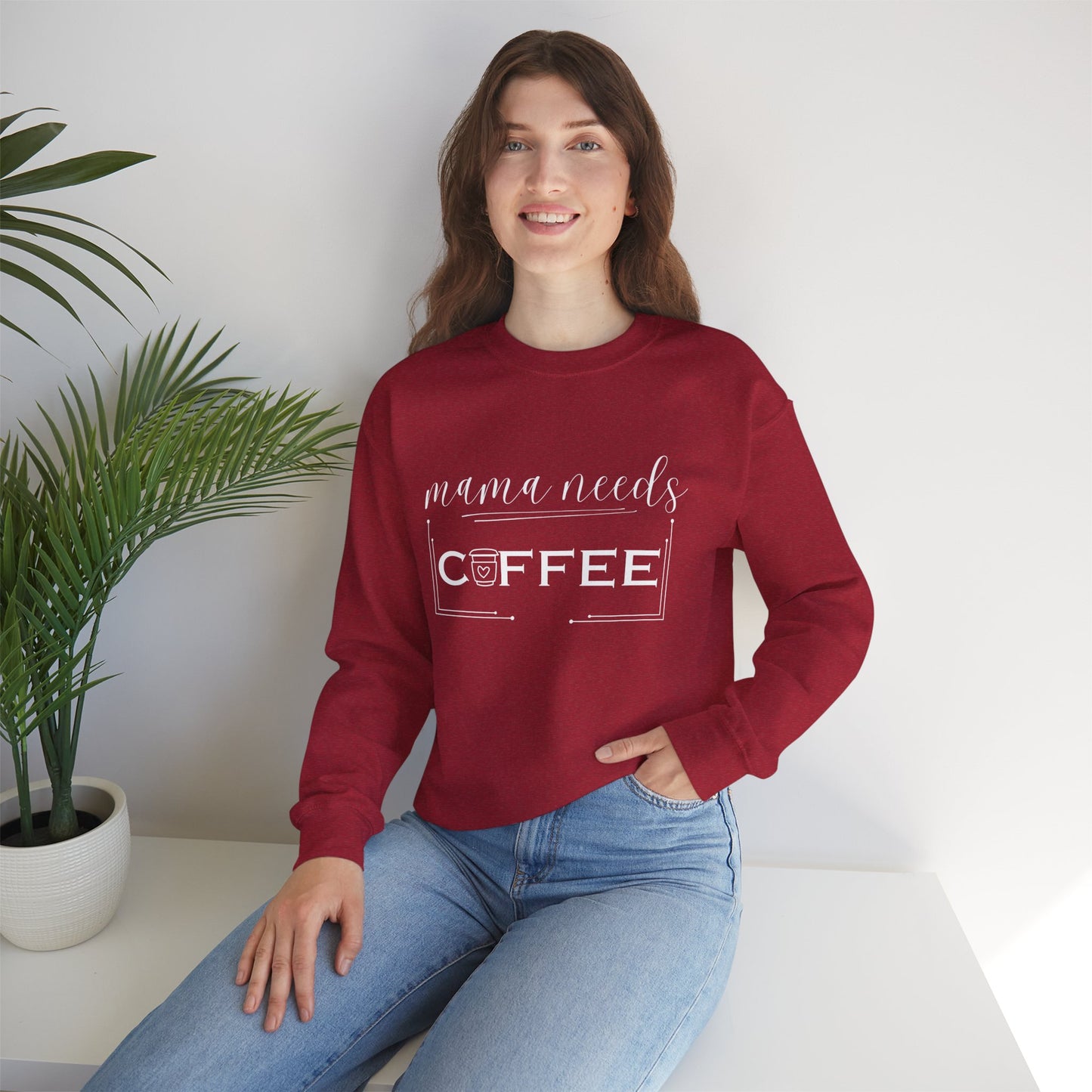 Mama Coffee Lover Sweatshirt — Funny Cute Mama Shirt for Coffee Moms